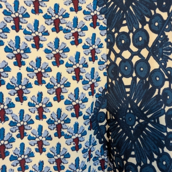 TORY BURCH Porter Dress | Size Small | Blue Geometric Print - Picture 13 of 14